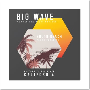 big wave south beach California Posters and Art